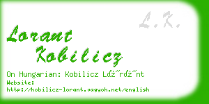 lorant kobilicz business card